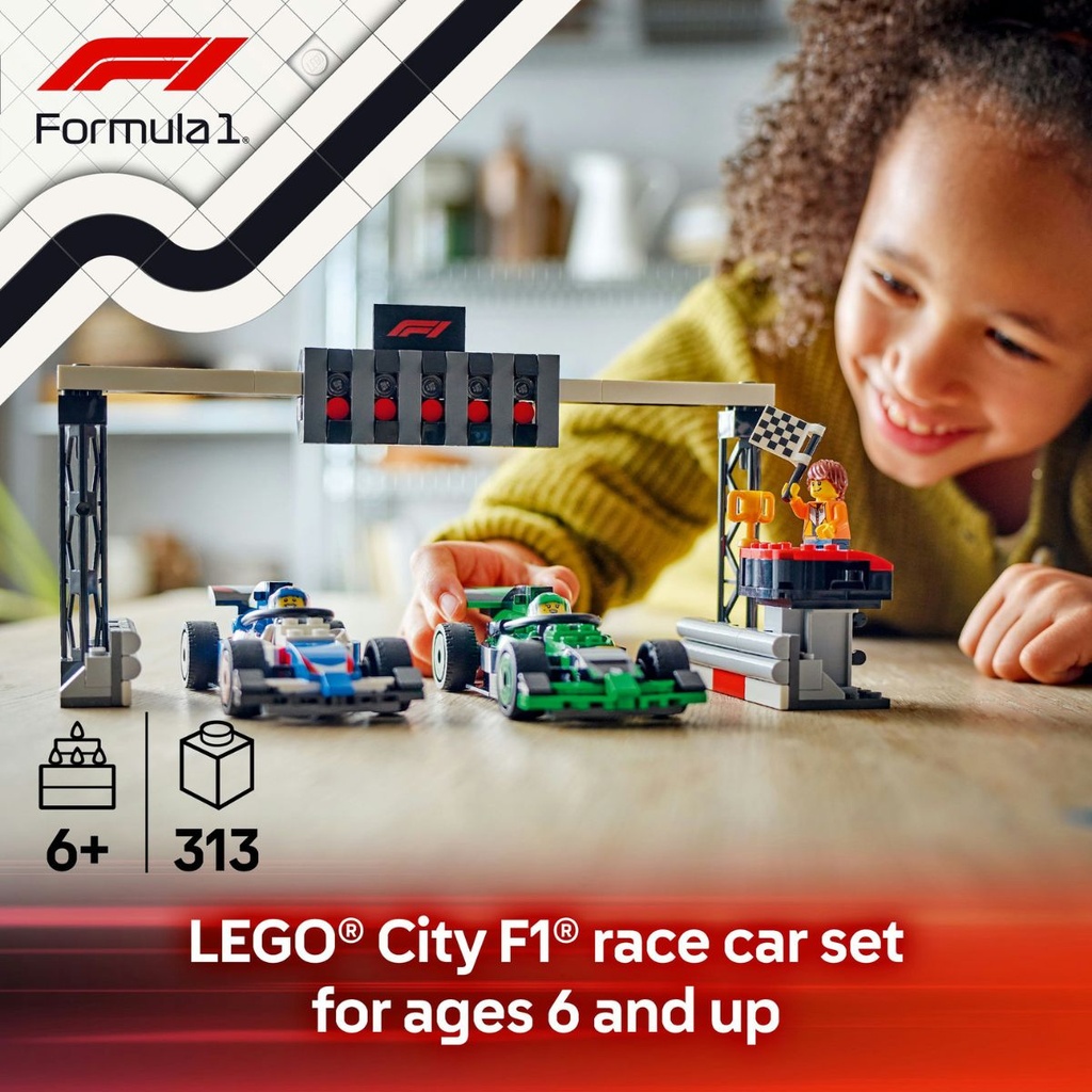 LEGO 60474 City F1 Grid with VCARB &amp; Sauber Race Cars