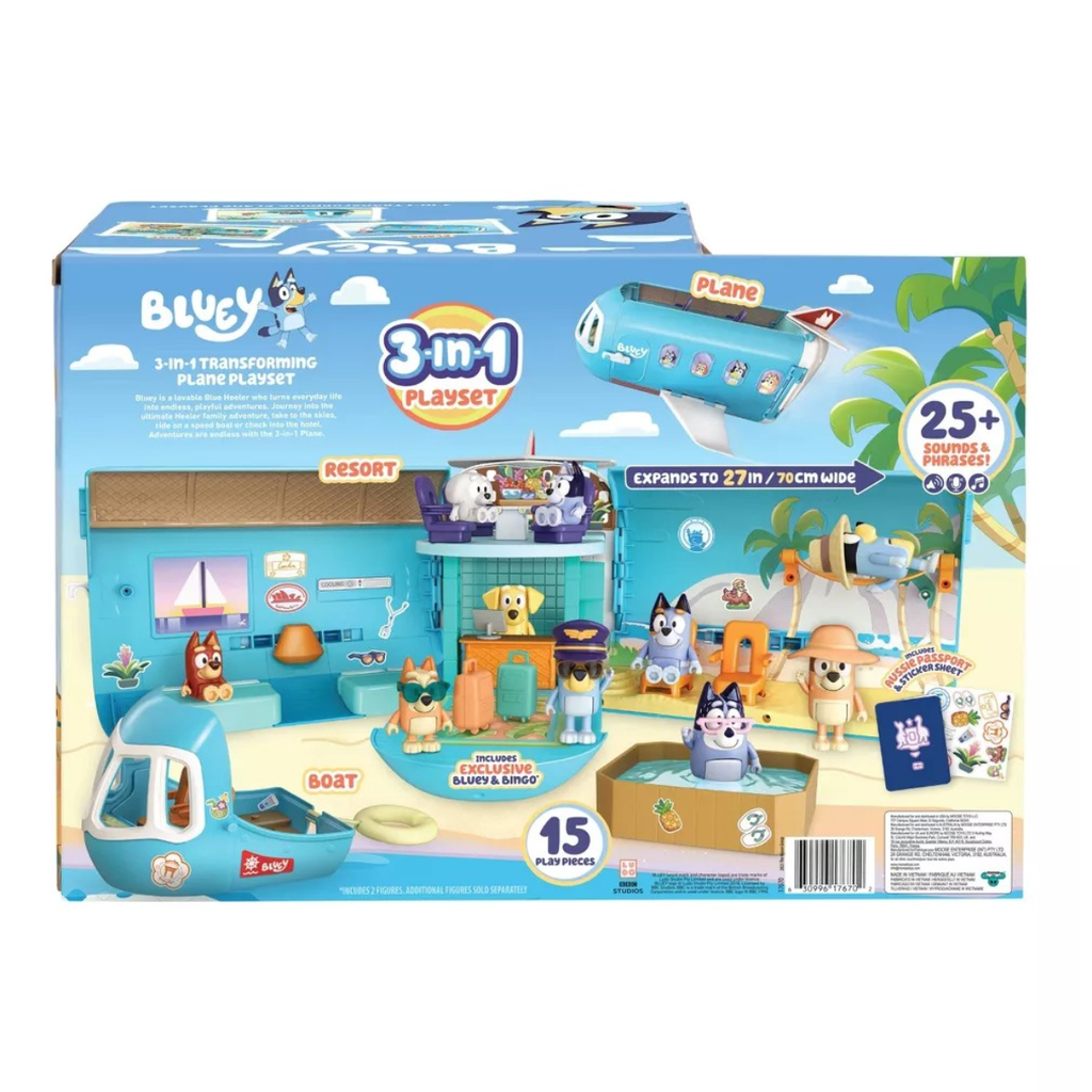 Bluey 3 in 1 Airplane Playset