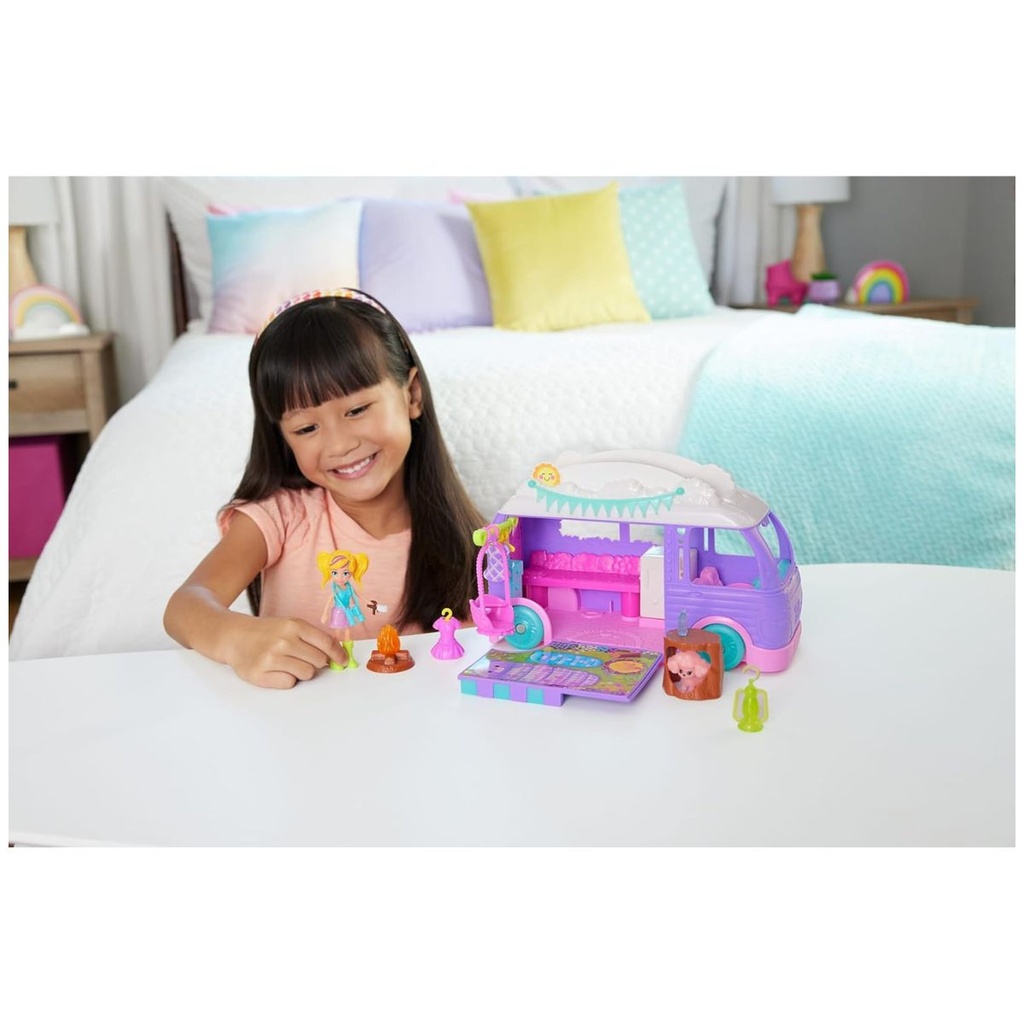 Polly Pocket Glamping Camper Van Playset