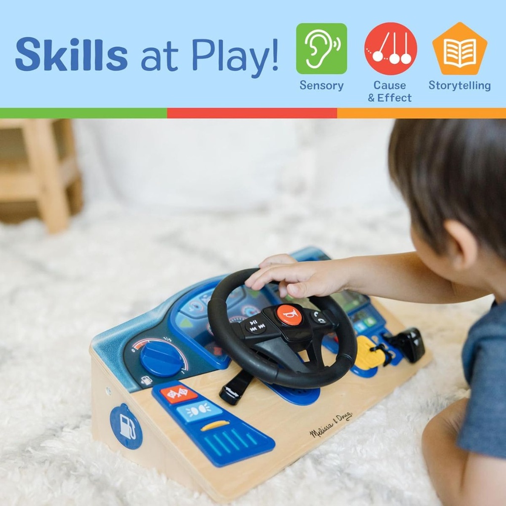 Melissa n Doug Vroom N Zoom Wooden Dashboard Steering Wheel