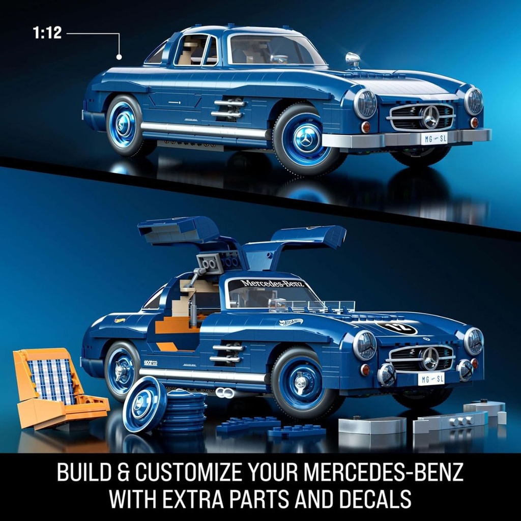 Hot Wheels Bricks Mercedez-Benz 300Sl Car  Playset