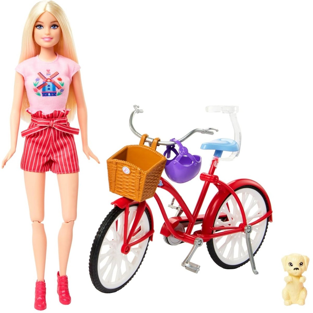Barbie Pink Passport Holland Doll n Bike Playset