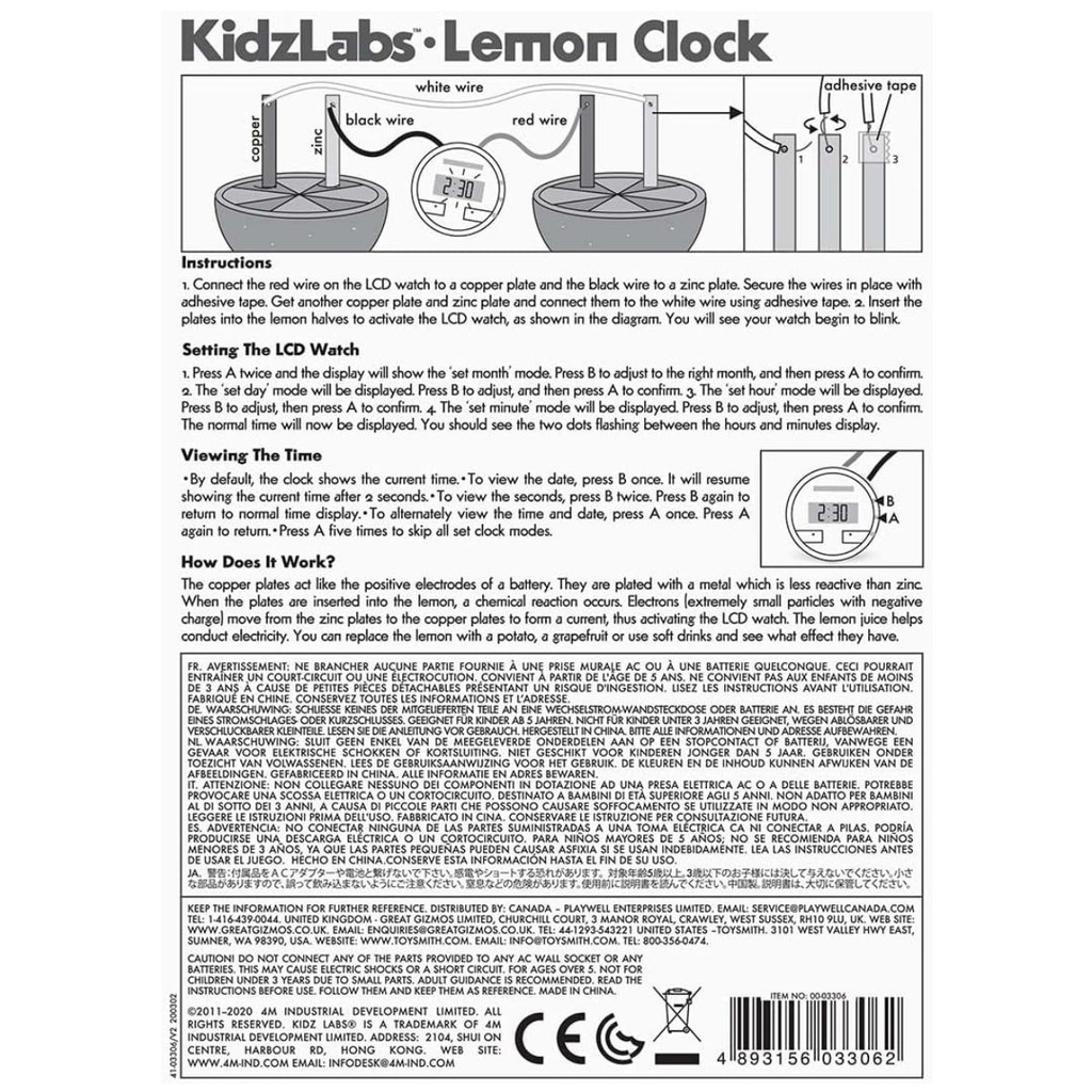 4M Lemon Clock Mini Science Experiment