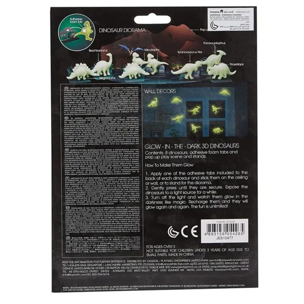 4M Glow In The Dark 3D Dinosaurs