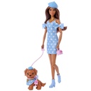 Barbie Fab Dur-Ever Style Twinning Looks Doll with Pet Dog Brunette