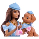 Barbie Fab Dur-Ever Style Twinning Looks Doll with Pet Dog Brunette