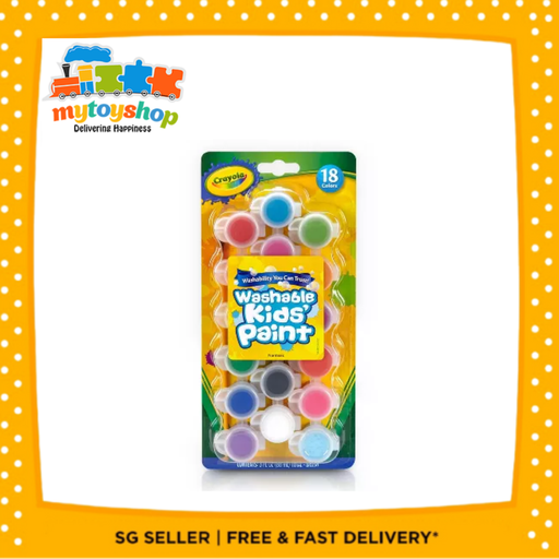 [2900125,071662003142] Crayola 18Ct Washable Kids Pots Paint