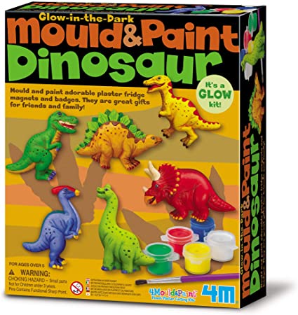 [4893156035141,4893156035165] 4M Glow in the Dark Mould and Paint Dinosaur Kit