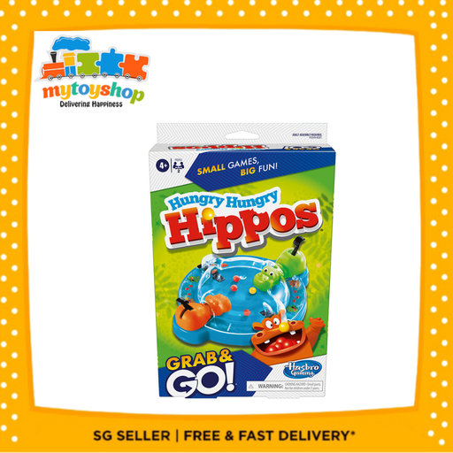 [5010994878993,195166231037] Hasbro Hungry Hungry Hippos Grab n Go Game