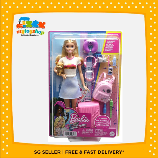 [1111111111] Barbie Malibu Travel Set with Puppy and Working Suitcase