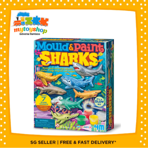 [4893156047854] 4M Mould n Paint Glow in the Dark Sharks
