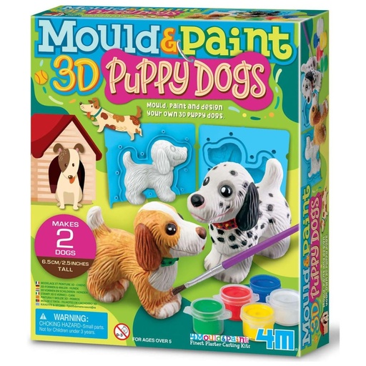 [4893156047847] 4M Mould &amp; Paint 3D Puppy Dogs