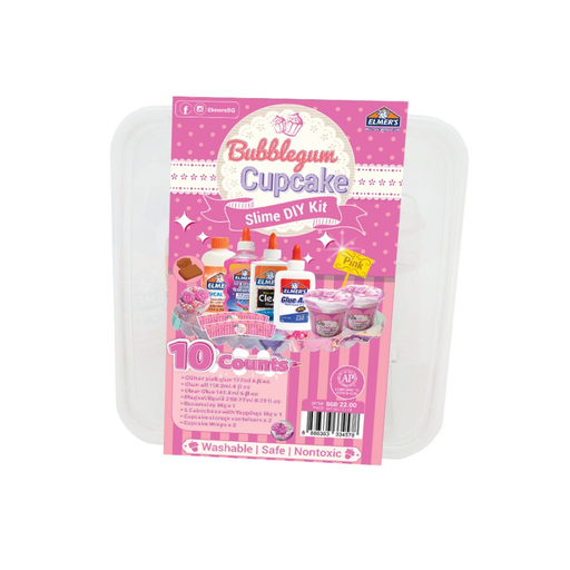 [8886363334578] Elmers Bubblegum Cupcake Slime DIY Kit- Pink