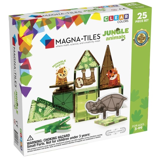 [850025176033] Magna Tiles Jungle Animals 25 piece Building Set