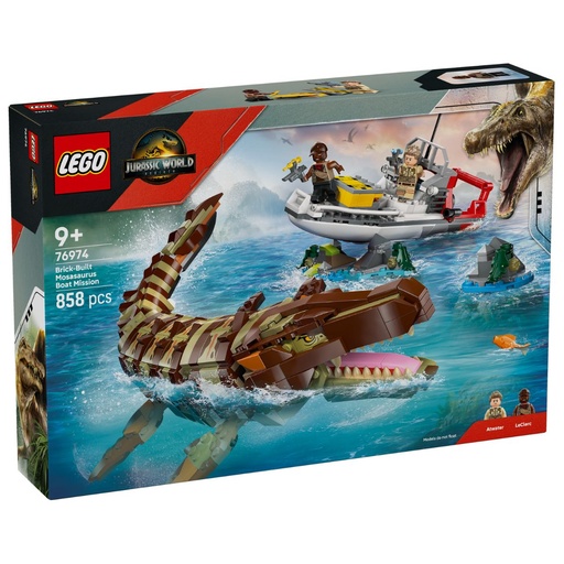 [5702017824826] LEGO 76974 Jurassic World Brick Built Mosasaurus Boat Mission