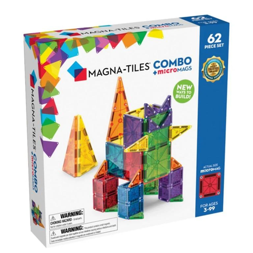 [850025176415] Magna Tiles Combo + microMAGS  62 Pc set
