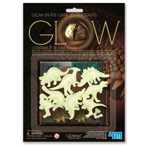 [4893156054265] 4M Glow In The Dark 3D Dinosaurs