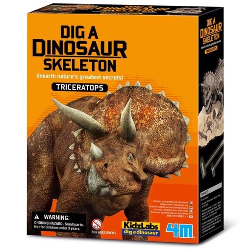 [4893156032287] 4M Dig A Dinosaur Skeleton Triceratops