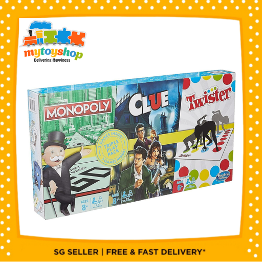 [‎630509947409] Hasbro Gaming Triple Play Pack (Monopoly, Clue, and Twister )