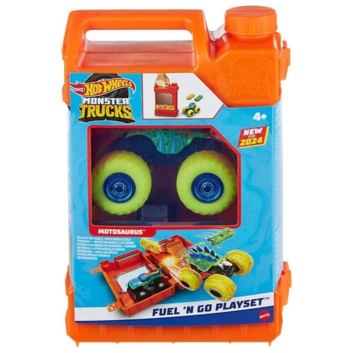 [194735237500] Hot Wheels Monster Trucks 1:64 Fuel N’ Go Gas Playset