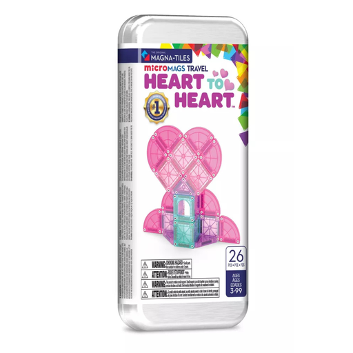 [850025176682] Magna Tiles Micro Mags Heart to Heart Travel Set 26 Pc