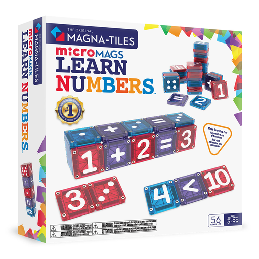 [850025176620] Magna Tiles Micro Mags Learn Numbers 56Pc