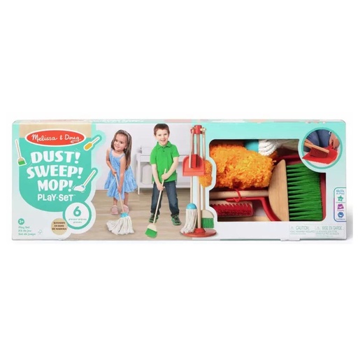 [681147005365] Melissa n Doug Wooden Dust, Sweep n Mop Play Set